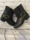 Sole Society Karisa Womens Size 8.5 Ankle Boots Black Leather Harness New