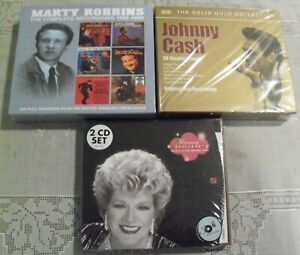 Lot of 3 Brand New CD Sets (8CDs) Marty Robbins, Johnny Cash, Rosemary Clooney