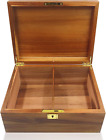 New ListingWood Box Large Decorative Wooden Storage Box with Hinged Lid and Locking Key Pre