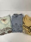 Lot of 3 Lucky Brand Men's SmallShort Sleeve Graphic T-Shirts Tees Preowned