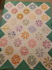 New ListingVintage Dresden Plate Unfinished Feedsack Quilt Top - 73x100 Approx.