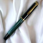 Pelikan Souveran M400 Black & Green Stripe 14C 585 Fountain Pen M Nib