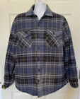 FREEDOM FOUNDRY Men's Blue/Black Plaid Fleece Lined Button Shirt Jacket - Size L