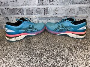 Asics Womens GEL-Kayano 25 1012A026 Teal Pink  Athletic Running Shoes Size 10