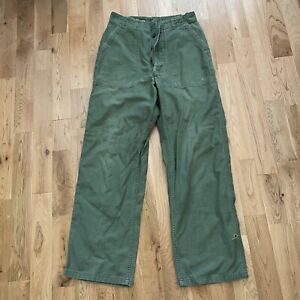 Vintage OG-107 Vietnam War Sateen Field Trousers Pants Size 27x29 Missing Button