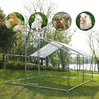 New ListingLarge Chicken Coop Run Walk-in Metal Poultry Cage Outdoor Backyard Hen House