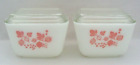 Vintage Pyrex Set Of 2 Pink Gooseberry Small Refrigerator Dishes With Lids 501
