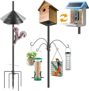 92 Inch Smart Bird Feeder Pole for Outdoor, Heavy Duty Adjustable Bird House