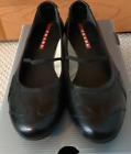 Prada Calzature Calfskin Leather Donna Black Ballet Flats Size 39 US Size 9 EUC