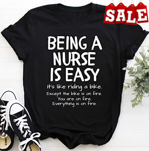 Funny nurse Shirts being a nurse is easy tee shirt RN school graduate Gift