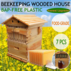 7PCS Auto Harvest Honey Hive Beehive Frames+Beekeeping Brood Wood Box Bee House