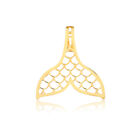 Mermaid Tail 18k Solid Yellow Gold Pendant for Necklace for Girls and Women