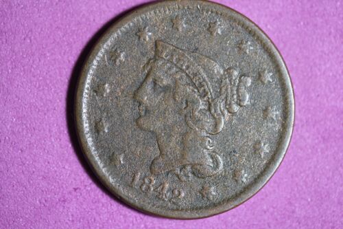 Estate Find 1842 - Braided Hair Large Cent!! #K42190