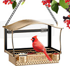 Window Bird Feeders for Outside, Durable Metal Bird Feeders for Outdoors Hanging