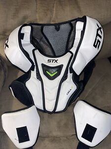 STX Lacrosse Cell IV Cell 4 Lacrosse Shoulder Pads Size Medium White Black