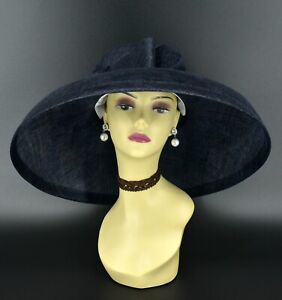 M22025( Navy hat) Audrey Hepburn Hat 19.75