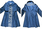 SPORTMAX Italy Womens Coat US 4 Navy Silk Blend Raffle Military inspired Fashion