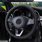 Black Leather Car Steering Wheel Cover Breathable Anti-slip Car Accessories US (For: More than one vehicle)
