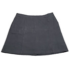 Isaac Mizrahi Live Modern Knit Denim Pull On Skort Large Sz Black Skirt Pockets