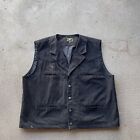 Wyoming Traders Vest Mens 2XL Black Canvas Frontier Western Cotton Rodeo Basic