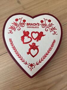 Vintage Valentine Brach's Chocolates Heart Shaped Candy Box with Cupids