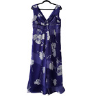 Coldwater Creek Chiffon Empire Waist Sleeveless Floral Maxi Dress, Purple, 12P