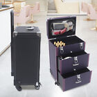 New Listing3-Tier Rolling Makeup Case Cosmetic Trolley Travel Nail Polish Storage Organizer