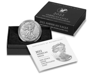 2022-W Burnished Uncirculated American Silver Eagle Coin OGP/COA (22EG)