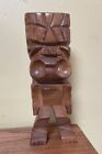Vintage 60s-70s Hand Carved Milo Wood HAWAIIAN TIKI GOD Warrior STATUE 9”