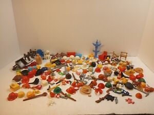 VINTAGE Playmobil Lot 70s-00s Accessories, Weapons, Tools, Hats, Helmets, Hair