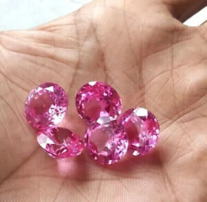 1.50MM Round Cut Simulated Pink Sapphire High Quality Loose Gemstone 10 Pcs