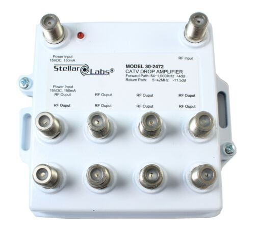 Coax Splitter: 8 Way 54-1000Mhz  Amplified  Powered