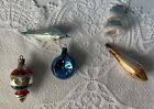 Vintage Mercury Glass Christmas Tree Ornaments Damage Bird Shiny Brite Premier