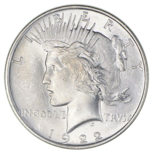 (1) BU $1 1922 Peace Silver Dollars Dripping with luster Unc MS 90% Bulk & Save