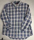 Abercrombie & Fitch Big Shirt Adult 2XL XXL Blue Red Flannel Plaid Outdoors Mens
