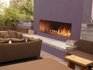 Empire Outdoor Stainless Steel Linear Natural Gas Fireplace