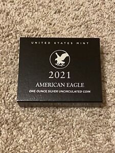 2021-W Burnished Uncirculated American Silver Eagle Type 2 Coin OGP/COA (21EGN)