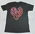 Large Michael Buble To Be Loved Black Cotton Short Sleeve Womens Concert T Shirt