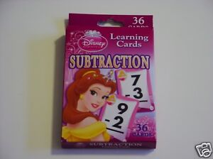 Disney Princess Subtraction 36 Learning Flash Cards
