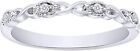 Diamond Accent Infinity Wedding Band Stackable Ring Sterling Silver (I-J,I2-I3)