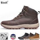 Mens Hiking Shoes Waterproof Leather Winter Snow Ankle Boots Work Warm Outdoor