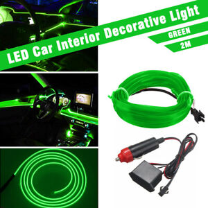 1X 12V LED Green Auto Car Interior Decor Atmosphere Strip Wire Light Accessories (For: More than one vehicle)