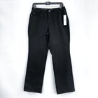 NWT Wmns Coldwater Creek Classic Shaping Straight Leg Black Denim Jeans Sz 8P