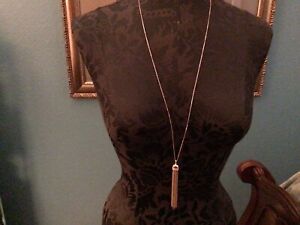 NECKLACE Gold Tone Chain Tassel Pendant Long Chain Necklace