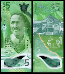 Barbados $5, Frank Worrell / cricket facility at University, POLYMER 2022