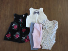 Winter Floral Baby Girl Clothes Lot, Size 3 Months, 5 Pieces