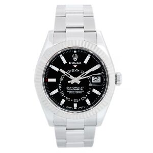 Rolex 326934 Sky-Dweller Steel  Black Dial  Watch Oyster Bracelet Box,Books,Card
