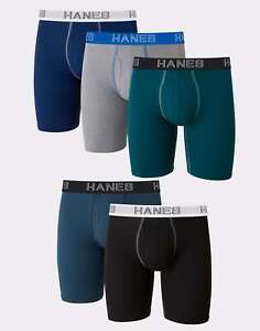 Hanes Ultimate Boxer Brief 5-Pack Men's Stretch Long Leg Comfort Flex Waistband