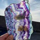 1.37LB Natural beautiful Rainbow Fluorite Crystal Rough stone specimens cure