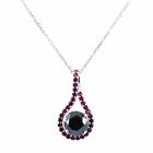 3.50 Ct Gorgeous Natural Black Diamond Pendant With Ruby Accents Certified